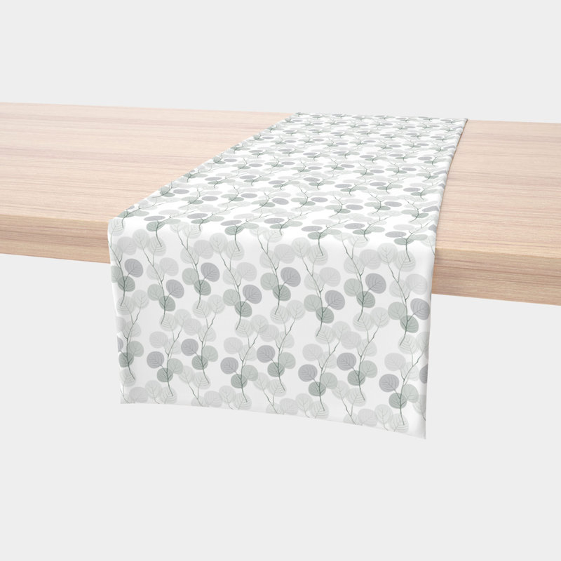 Table Runner, 100% Cotton, 16X72", Monochrome Branches, 90" L x 16" W
