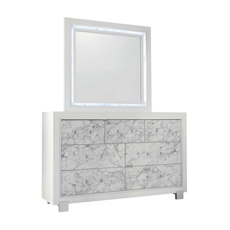 Kishun Marble Flat Wall Mirror