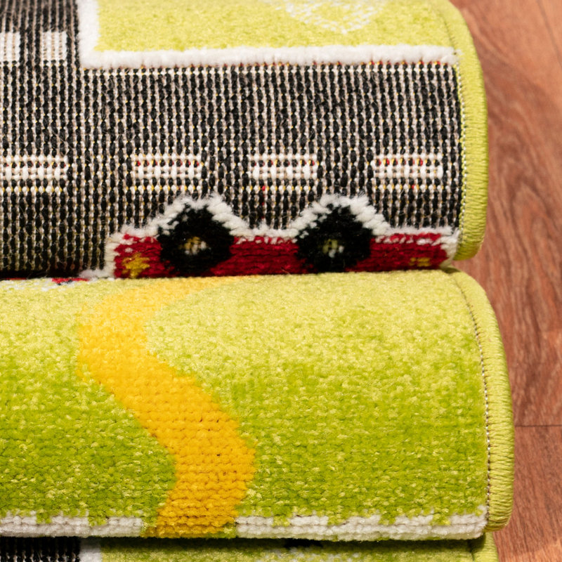 Carbajal Machine Woven Green/Grey/Yellow/Red Rug, Rectangle 140 x 200cm