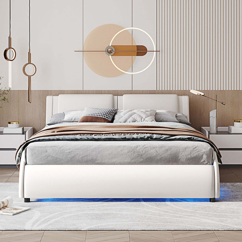 Grand lit plateforme Donjuan, Blanc, Grand