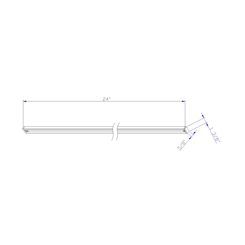 Tringle d'extension de rail, H 1,4 po x L 0,7 po x P 24 po, Laiton plaqué