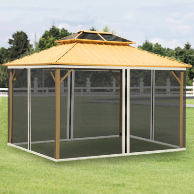 10'x13' Gazebo Netting Replacement, Cream, , Alluring Patio Mesh Replacement Netting, 10'x13', Fabulous