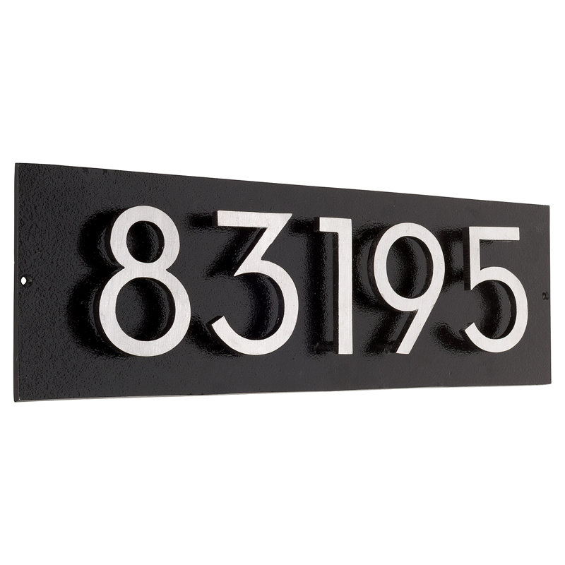 Plaque d’adresse murale sur 1 ligne flottante, Taupe, Nickel satiné deux tons, Oui