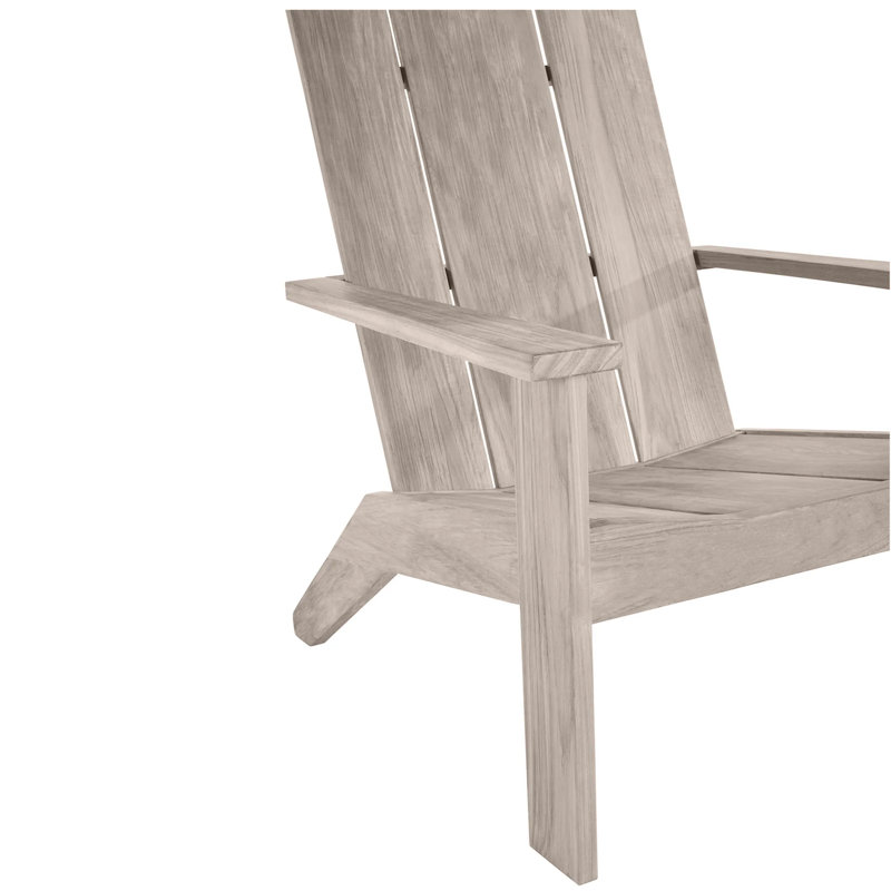 Ashland Solid Wood Adirondack Chair, Dove Sunbrella® Linen, Welt, Oyster Teak