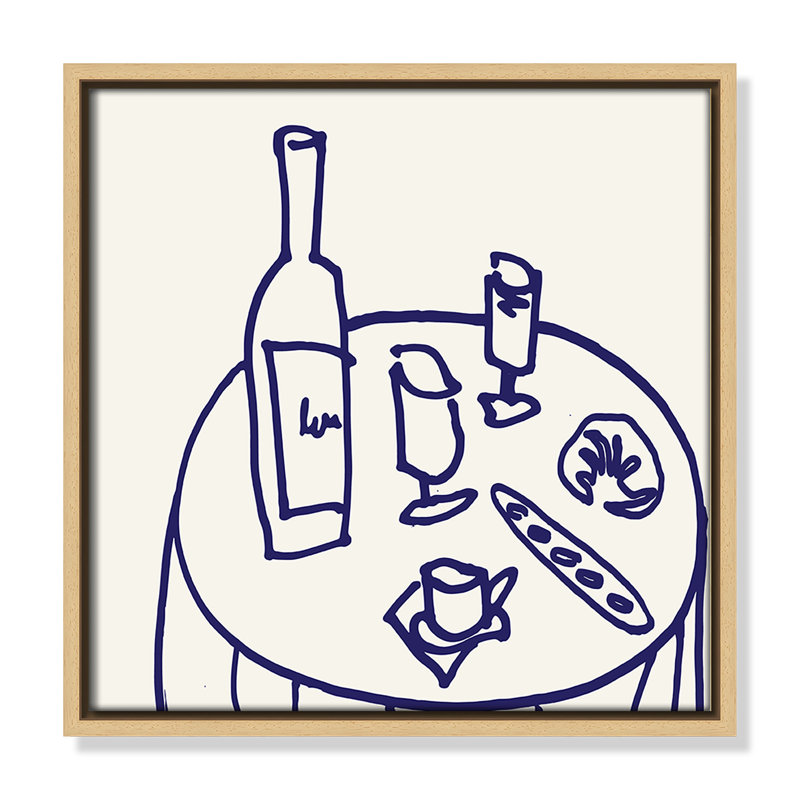 «Table Table Square Square Print» par Corinne Rose Design, Naturel, H 13,5 po x l 13,5 po