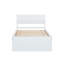 Cadre de lit simple moderne avec lit gigogne simple pour tête de lit et pied de lit blanc brillant