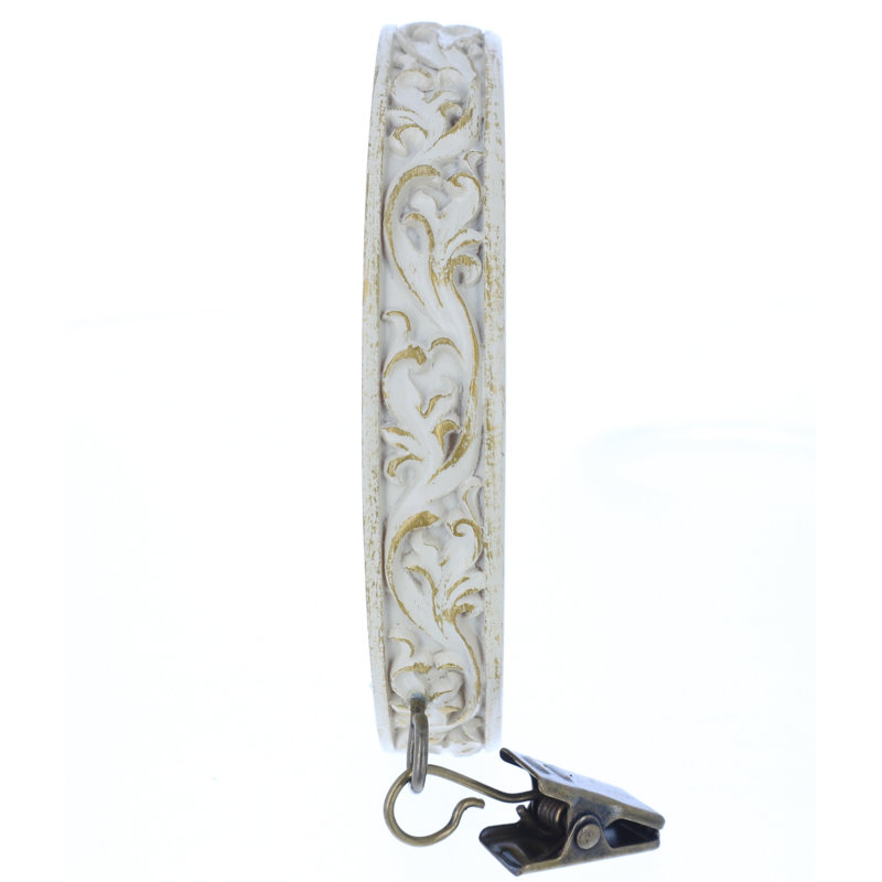 Anneau de rideau à volutes Lockett, Blanc doré de France