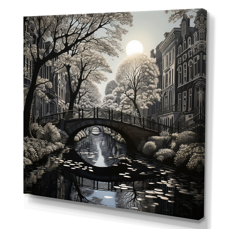 «Gray Canal Dramatic Canals High», reproduction sur toile, H 24 po x l 24 po x P 1 po, Toile tendue