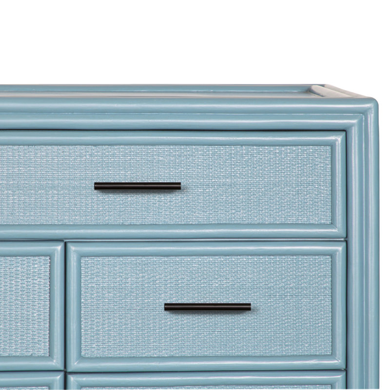 Commode double 8 tiroirs Aruba, Bleu piscine