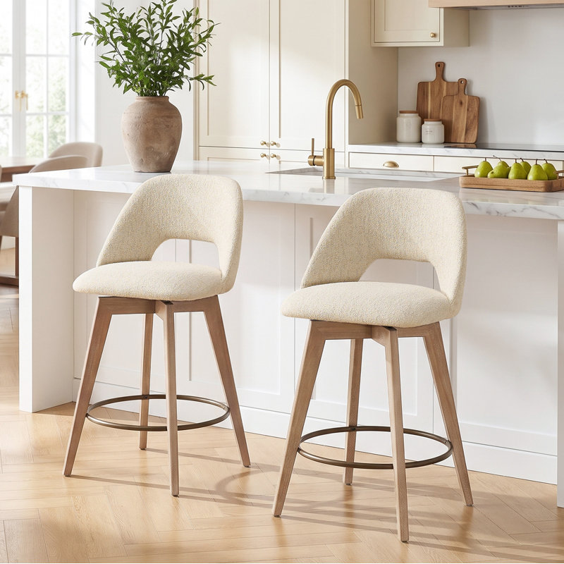 Tabouret de comptoir pivotant 26,8 po Wylee, Beige