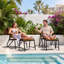 Chaise d'extérieur avec repose-pieds à lattes en PS-16438494