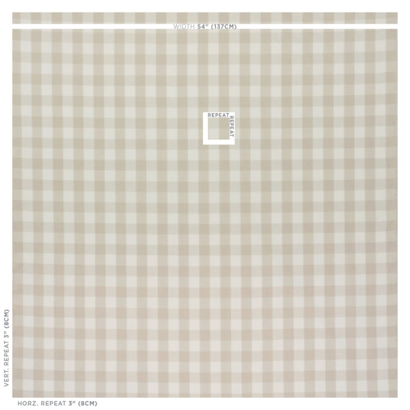 Camden Cotton Check Fabric, Natural