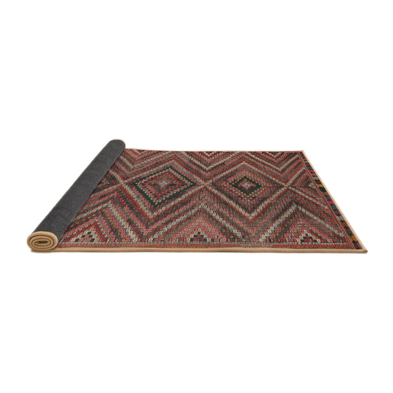 Tapis contemporain brun / marron, Rond 5 pi