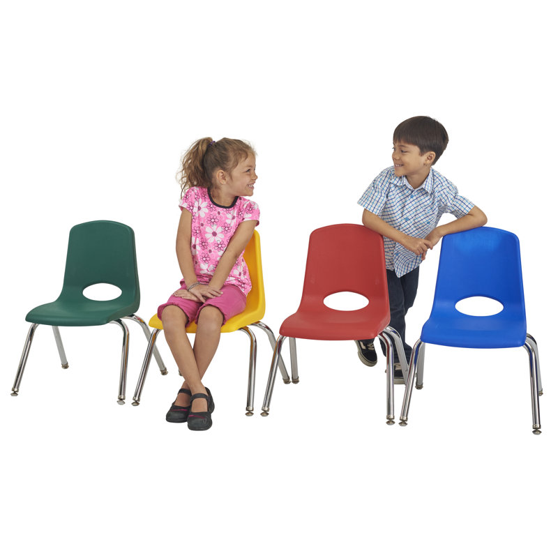 Chaise de classe empilable, 10", Marine, Pivotant et oscille