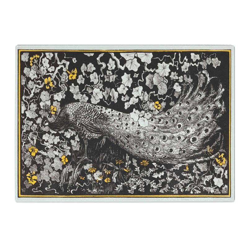 Peacock by Theo Van Hoytema Chopping Board, 0.4cm H x 20cm W x 28.5cm L
