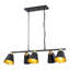 Luminaire suspendu 5 lumières pour îlot de cuisine, lustre linéaire noir mat et doré de 35,4 po avec abat-jour en métal martelé réglable, luminaire de salle à manger de style maison de campagne moderne, homologué ETL