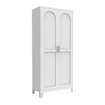 71" Tall White Metal Pantry Cabinet