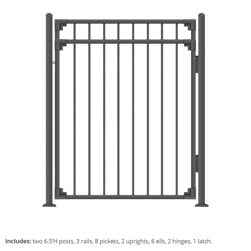 60'' H x 48'' W Black Metal Gate