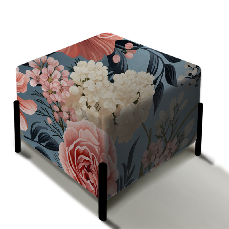 Repose-pieds rose et rose avec fleur et jardin symphonique