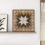 Décoration murale géométrique en bois brun faite à la main style sud-ouest 30 po x 2 po x 30 po
