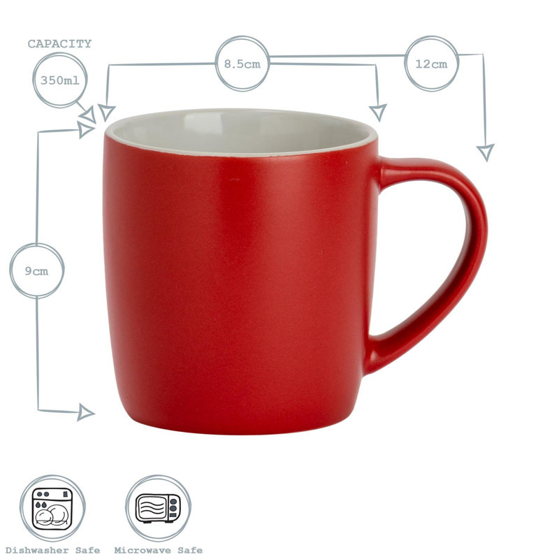 Porcelain Coffee Mug, Red