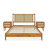 Oliver Solid Wood Platform Bed with Rattan Headboard -359415753-360424246