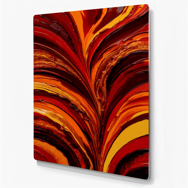 Abstract Landscape 1 Red Metal Wall Art, 16" H x 20" W