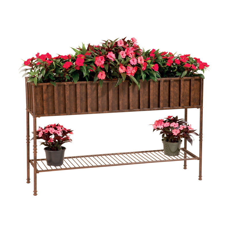 Support pour plante Archer, Patine naturelle brune, H 30 po x l 48 po x P 12 po