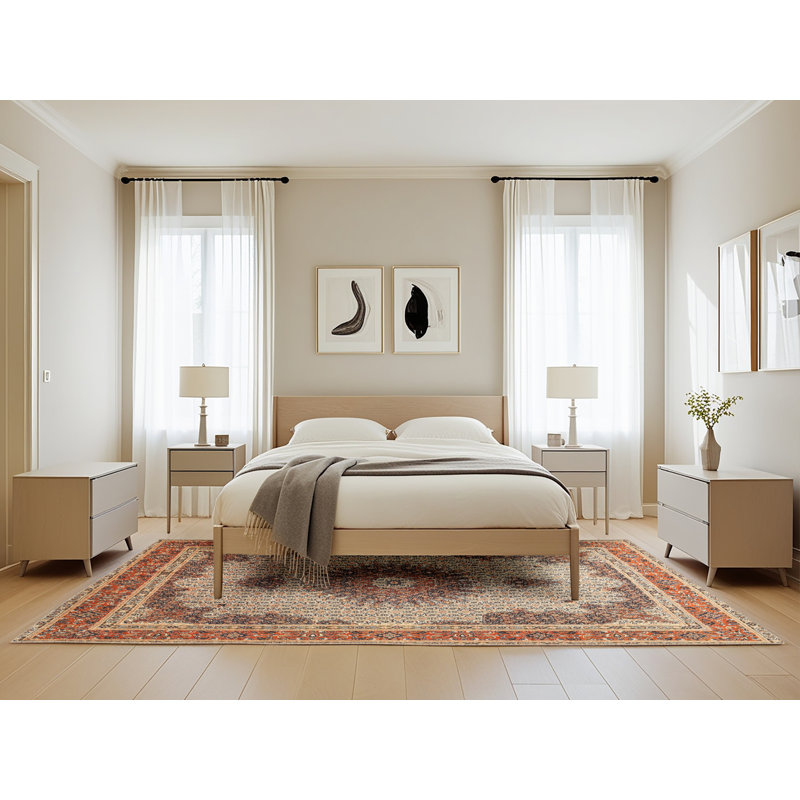 Tapis brun/beige traditionnel Bonifácio, Rectangle 5 pi x 8 pi