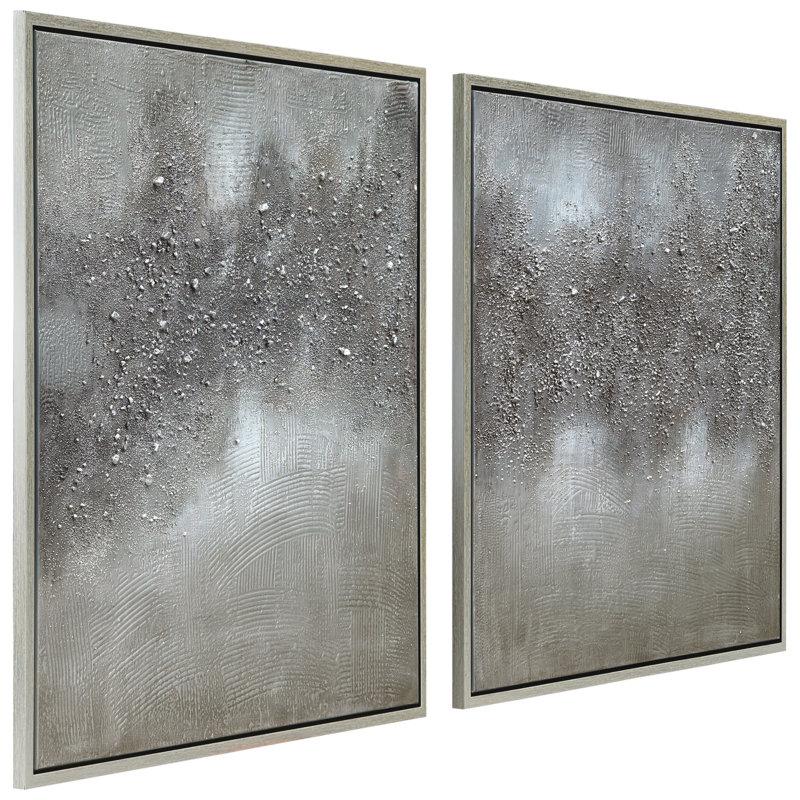 "Brouillard texturé", art mural sur toile métallique avec paillettes par Martin Edwards