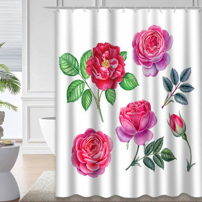 Aquarelle, roses, invitations romantiques, vœux de fleurs rétro avec 12 crochets