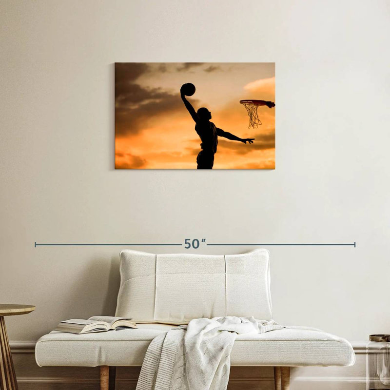 Silhouette de Sirci Basketball Dunk, H 20 po x l 30 po