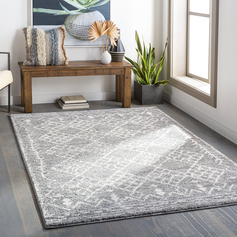 Tapis gris/gris anthracite sud-ouest Arlo, Rectangle 5 pi 3 po x 7 pi 3 po