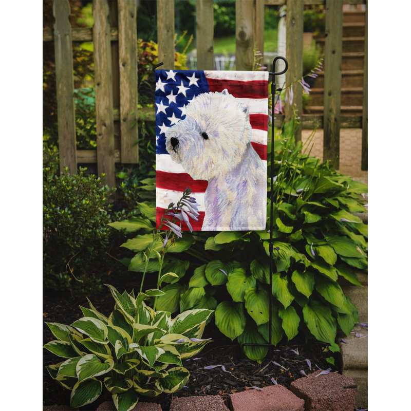 2 côtés en polyester de 2 côtés american drapeau de jardin, Terrier irlandais