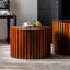 Table basse moderne en noyer, sans assemblage, table ronde pour petits espaces, noyer