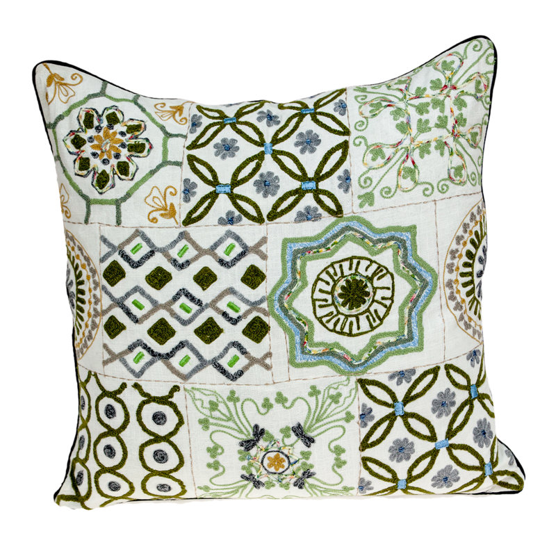 Parkland Collection Ren Transitional Beige Throw Pillow