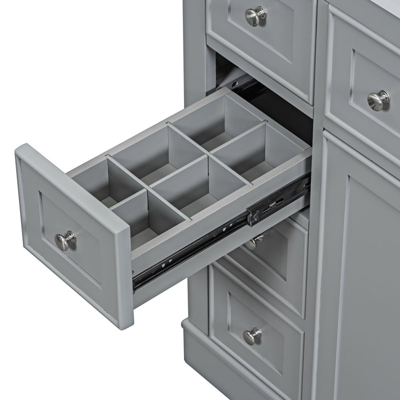 35.60'' Single Bathroom Vanity Base Only, Gray