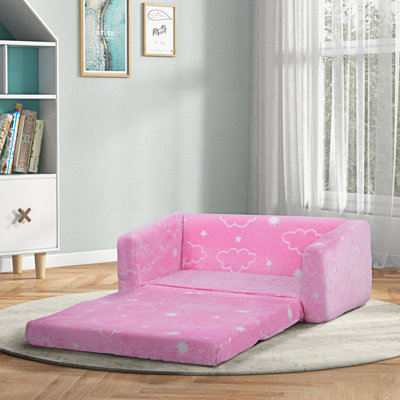 2-In-1 Kids Sofa With Cosmic Pattern For Playroom