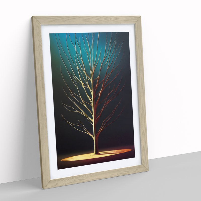 Classical Tree No.4 - Single Picture Frame Print, 64cm H x 46cm W x 2cm D, Oak