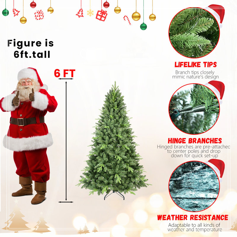9FT Classic Christmas Tree with 3509 PE+PVC Tips, 7.5' H
