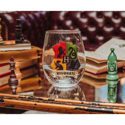 Verre à vin sans pied Harry Potter Poudlard Crest | Peut contenir 20 onces