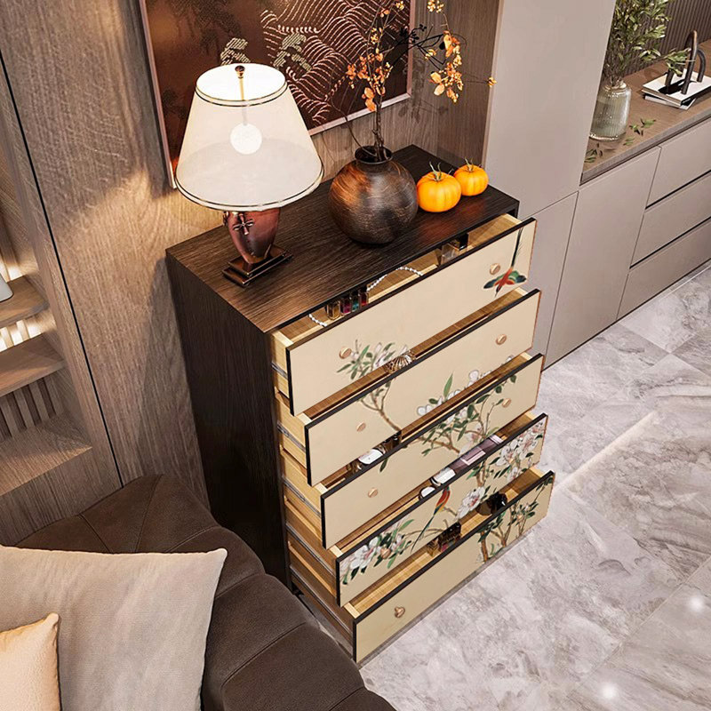 Armoire de rangement en frêne avec tiroirs, Noyer
