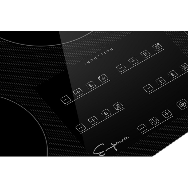 Touch Control, Built-in 30" Induction Cooktop with 4 Elements, in Black