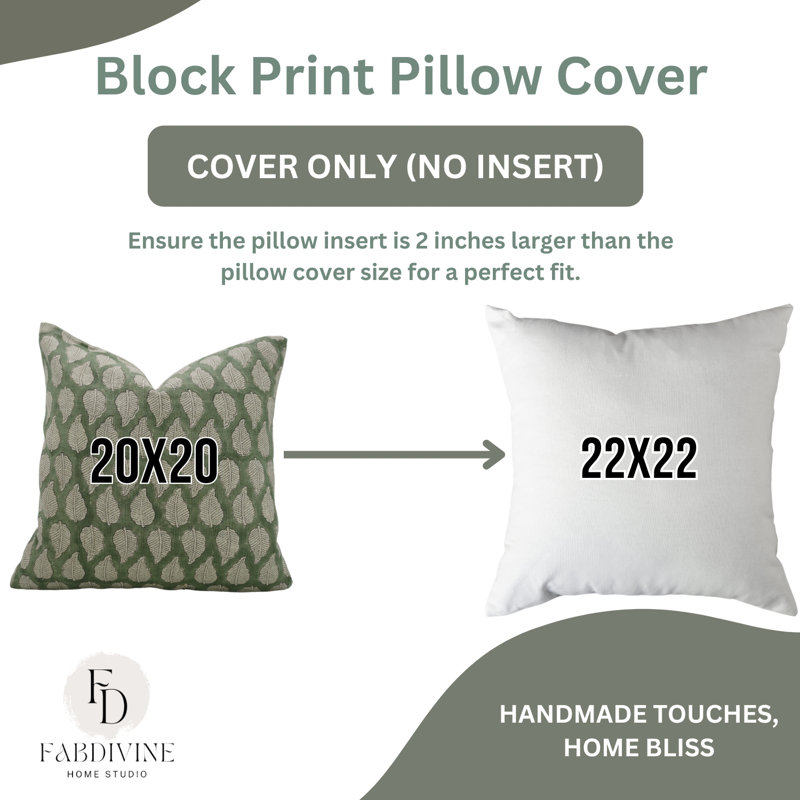 Coussin à motif de fleurs fabriqué à la main Fabividine, Rectangulaire H 20 po x l 14 po, Imprimé bloc vert / floral 2
