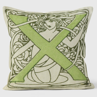 Art Nouveau Alphabet "X" Cushion