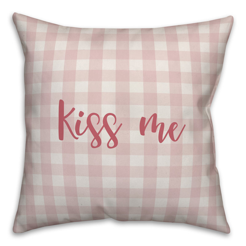  Coussin Kiss Me, Coussin décoratif, Rose