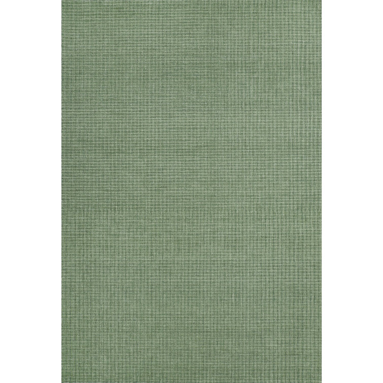 Bryn Hand Tufted Wool Abstract/Houndstooth Area Rug in Forest/White