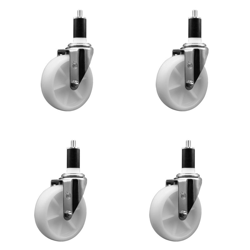 Ensemble de roulettes extensibles en nylon pivotant à roue 1-3 / 8 pouces SCC
