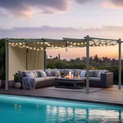 Aoodor Aluminum Pergola with Canopy