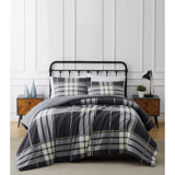 Ensemble de housse de couette en coton noir standard 3 pièces